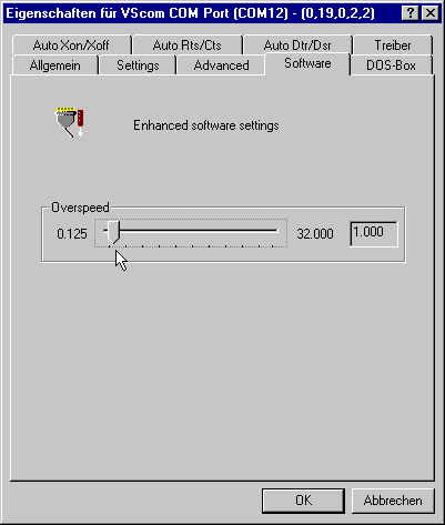 Enahnced Software settings, Overspeed