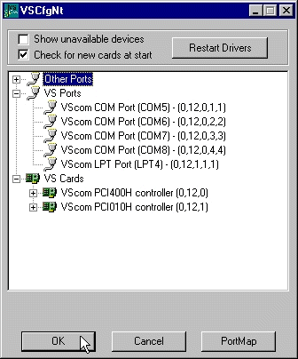 Basic configuration panel of Windows NT